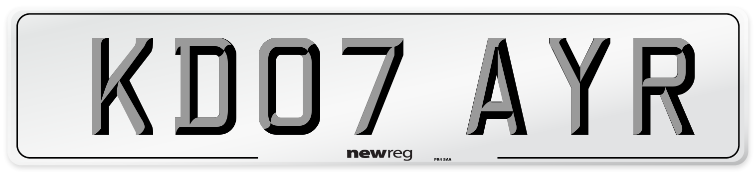 KD07 AYR Number Plate from New Reg